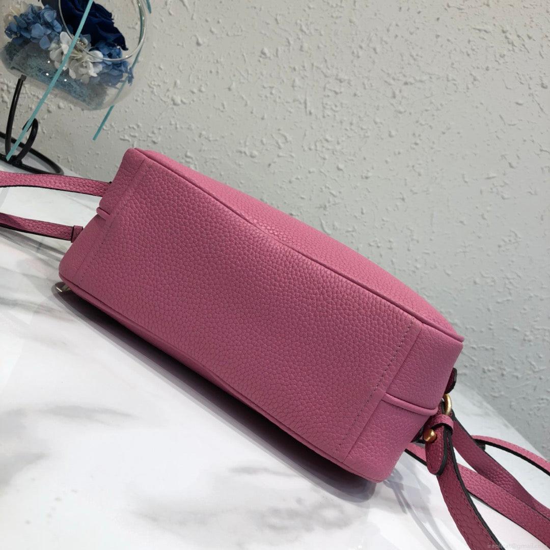 Prada 1BH082 Leather bag with shoulder strap Rose Red Gold