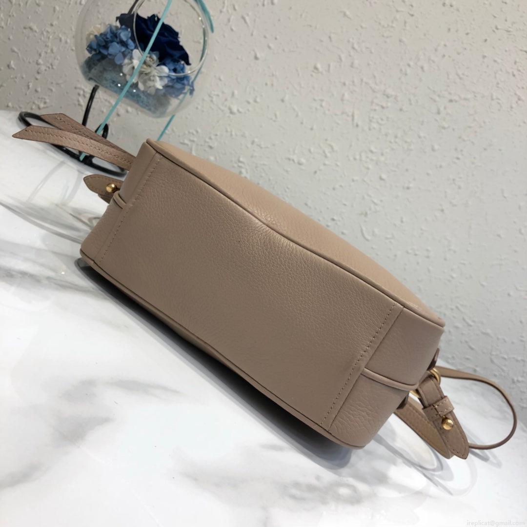 Prada 1BH082 Leather bag with shoulder strap Light Pink Gold