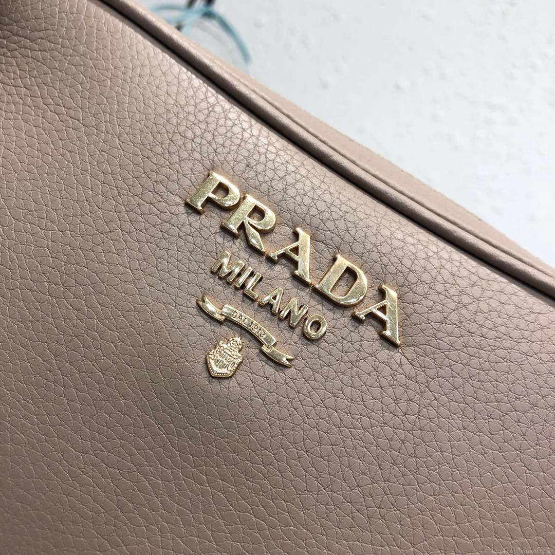 Prada 1BH082 Leather bag with shoulder strap Light Pink Gold