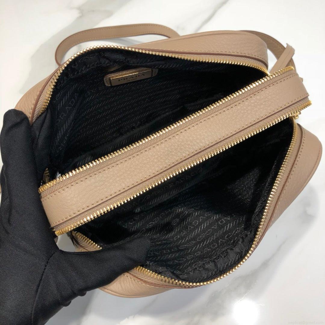 Prada 1BH082 Leather bag with shoulder strap Light Pink Gold