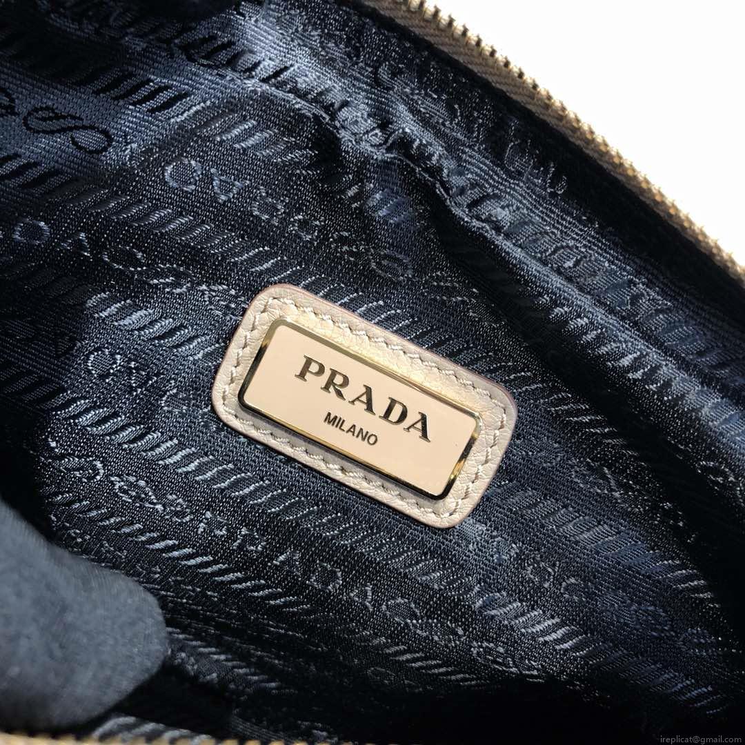 Prada 1BH082 Leather bag with shoulder strap Light Pink Gold