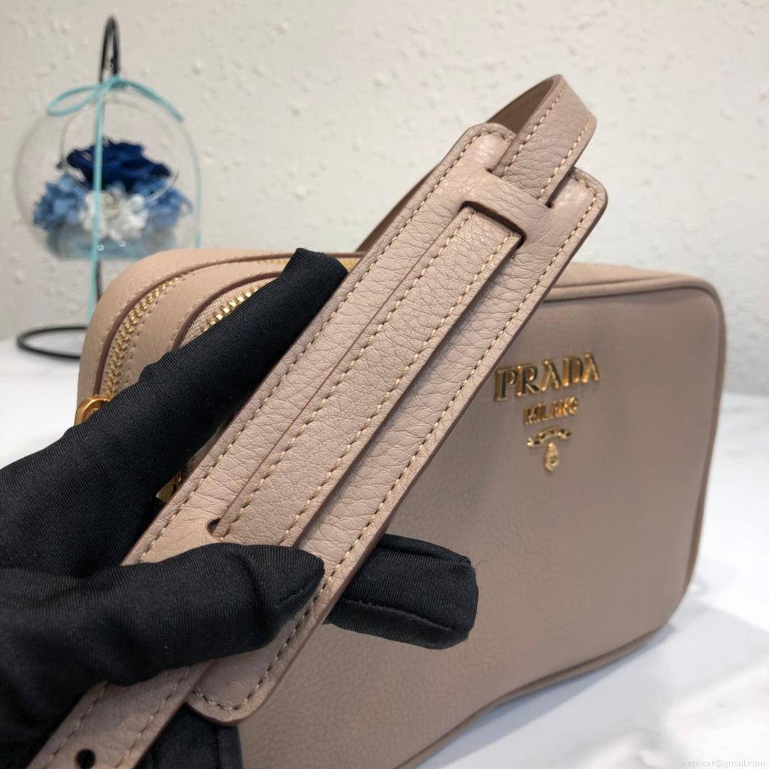 Prada 1BH082 Leather bag with shoulder strap Light Pink Gold