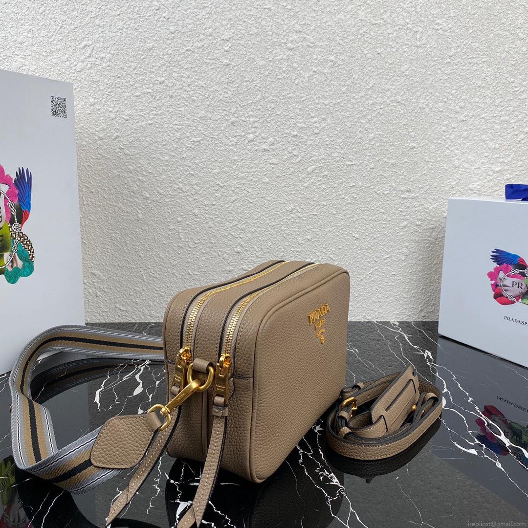 Prada 1BH082 Leather bag with shoulder strap Apricot Gold