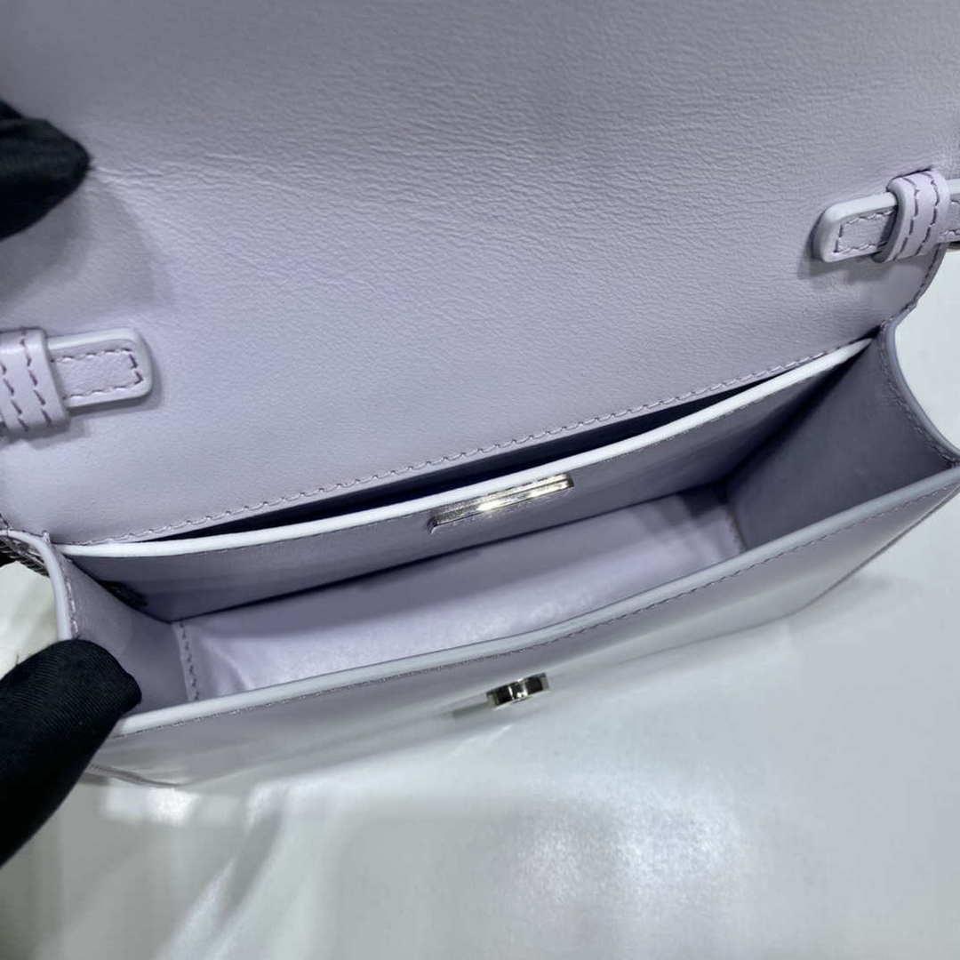 Prada 1BH189 Brushed leather shoulder bag Light Purple