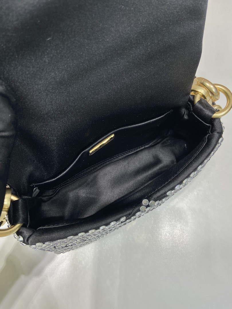 Prada 1BD329 Satin mini-bag with Crystals Black