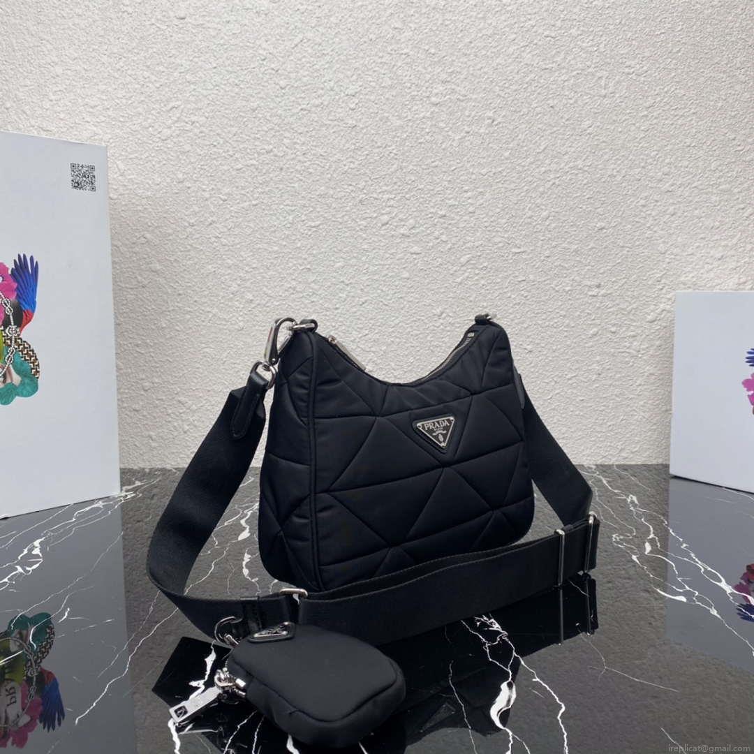 Prada 1BC151 Padded Re-Nylon shoulder bag Black