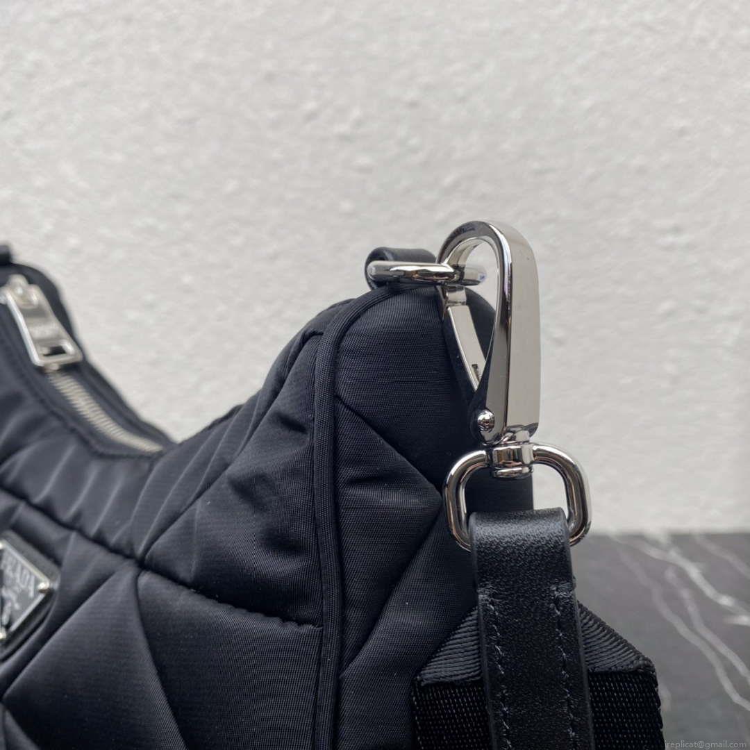 Prada 1BC151 Padded Re-Nylon shoulder bag Black