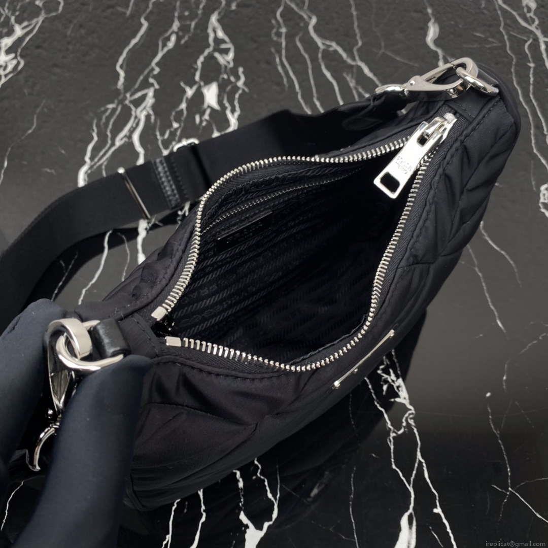 Prada 1BC151 Padded Re-Nylon shoulder bag Black