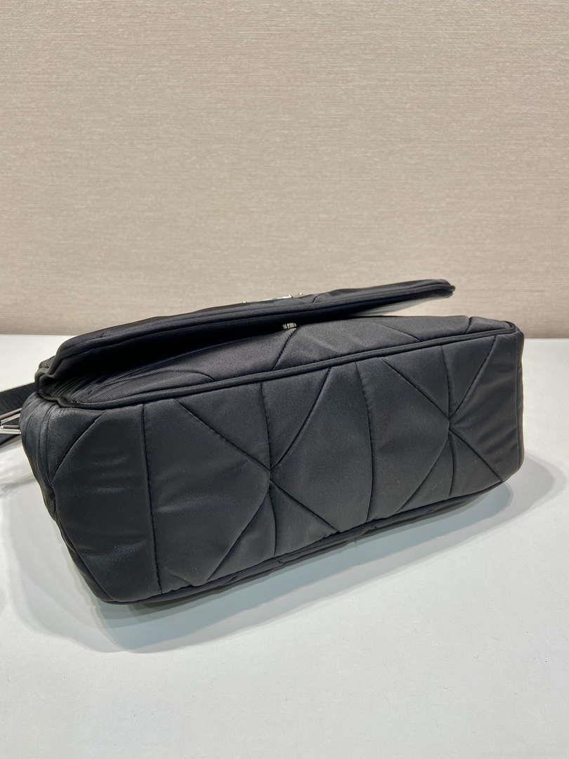Prada 1BD290 Padded Re-Nylon shoulder bag Black