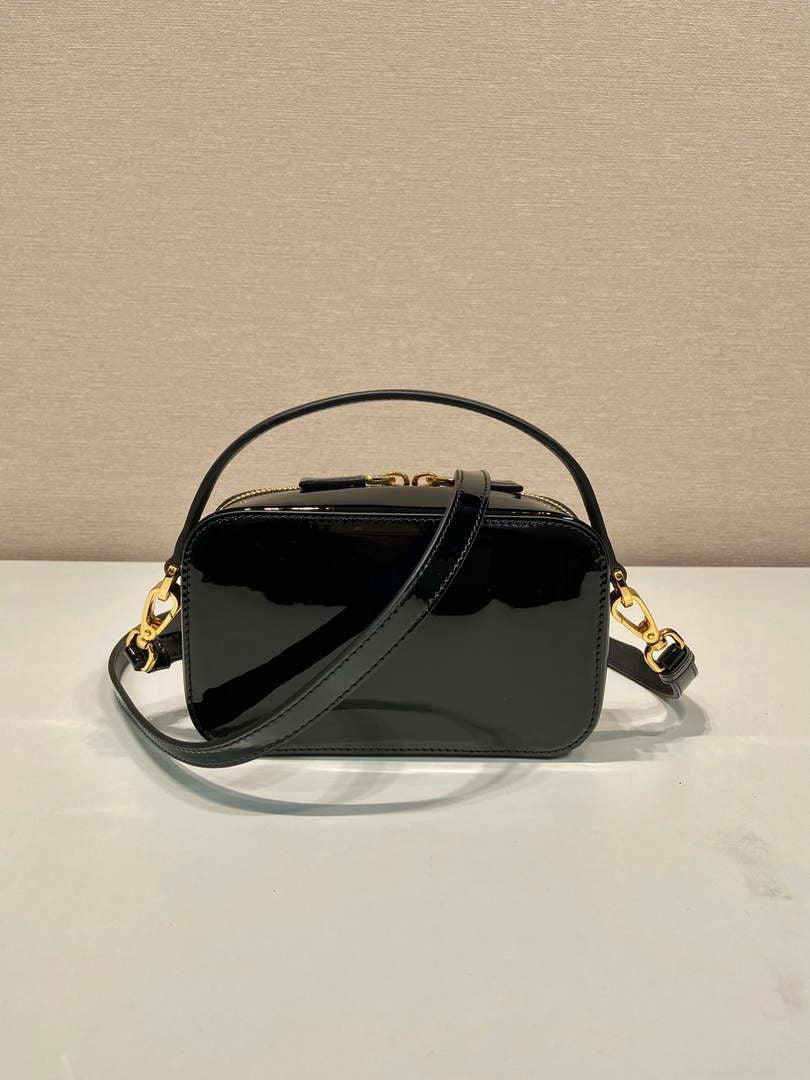 Prada 1BH206 Odette patent leather mini-bag Black