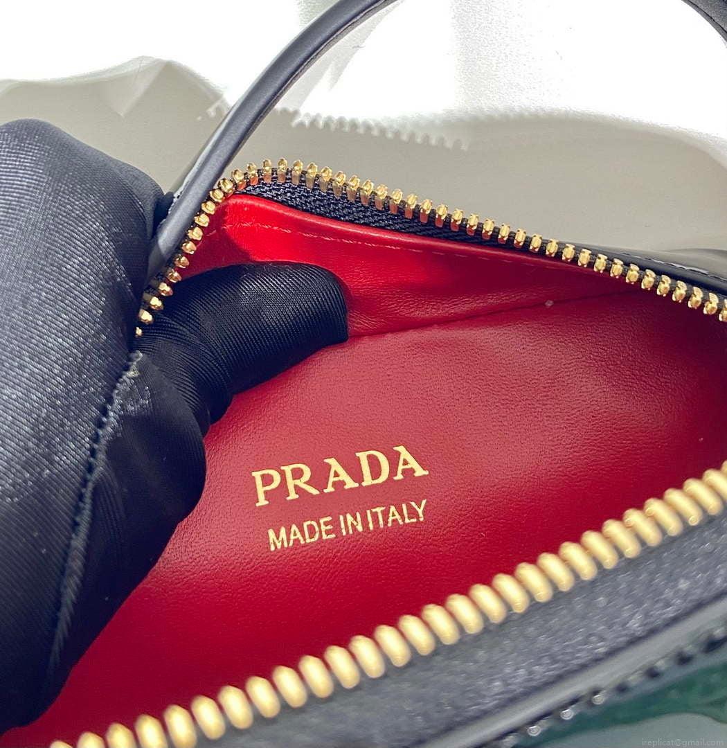 Prada 1BH206 Odette patent leather mini-bag Black