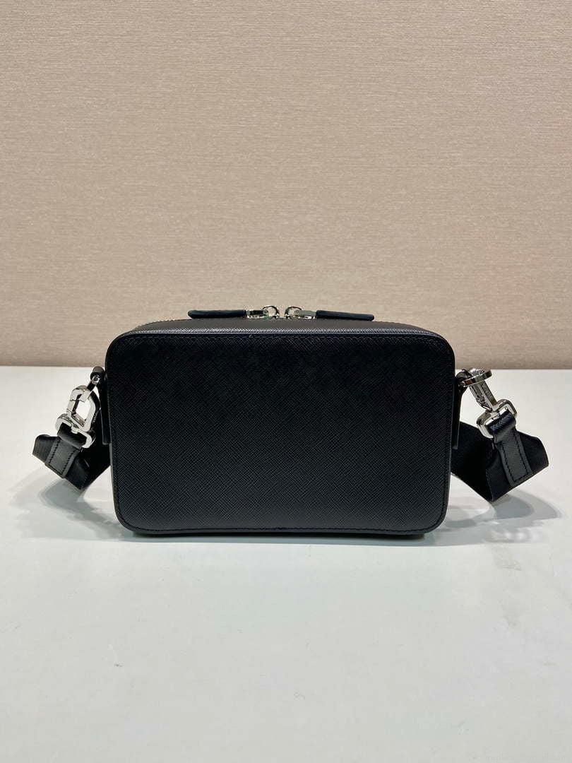 Prada 2VH173 Prada Brique Saffiano leather bag Black