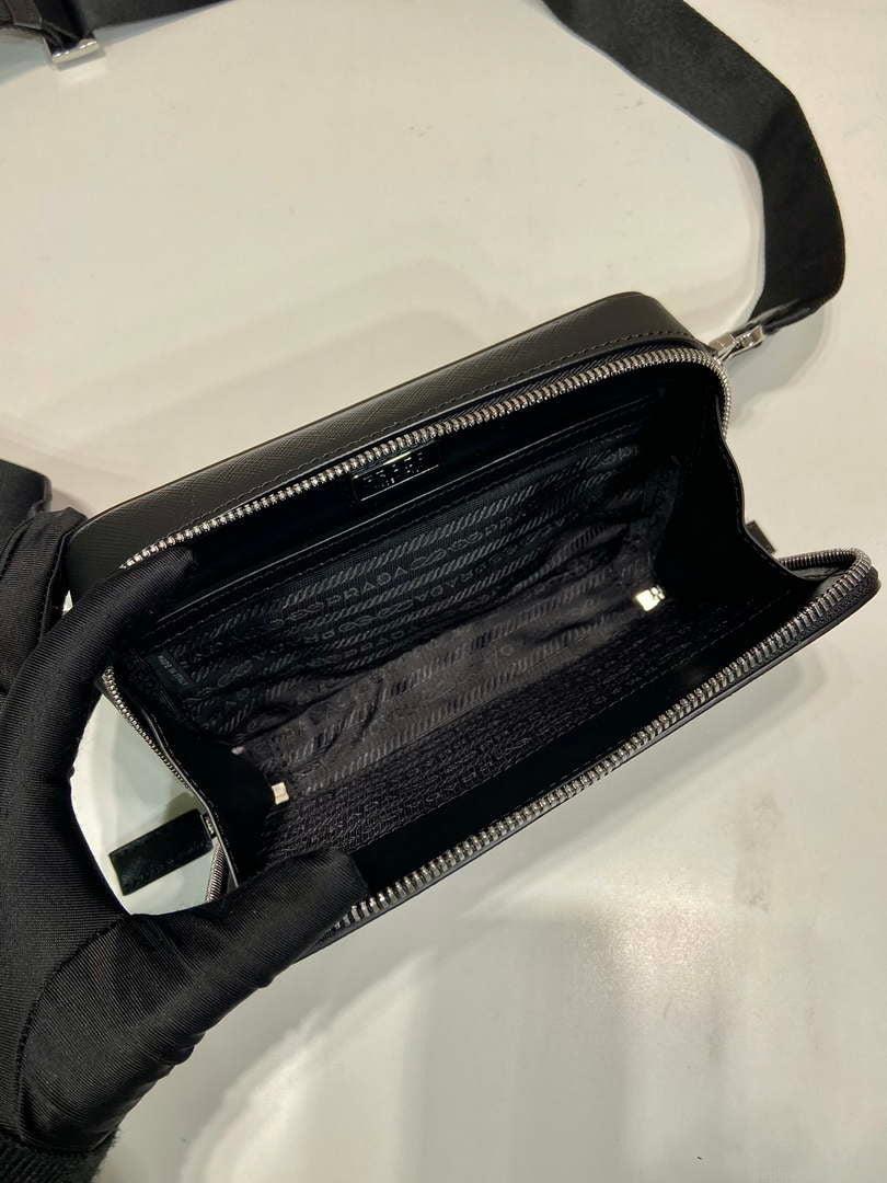 Prada 2VH173 Prada Brique Saffiano leather bag Black