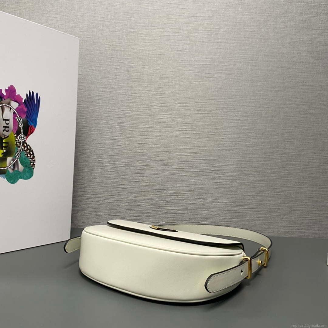 Prada 1BD365 Leather shoulder bag White