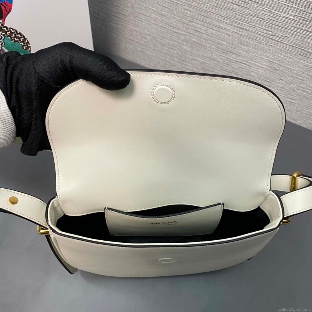 Prada 1BD365 Leather shoulder bag White