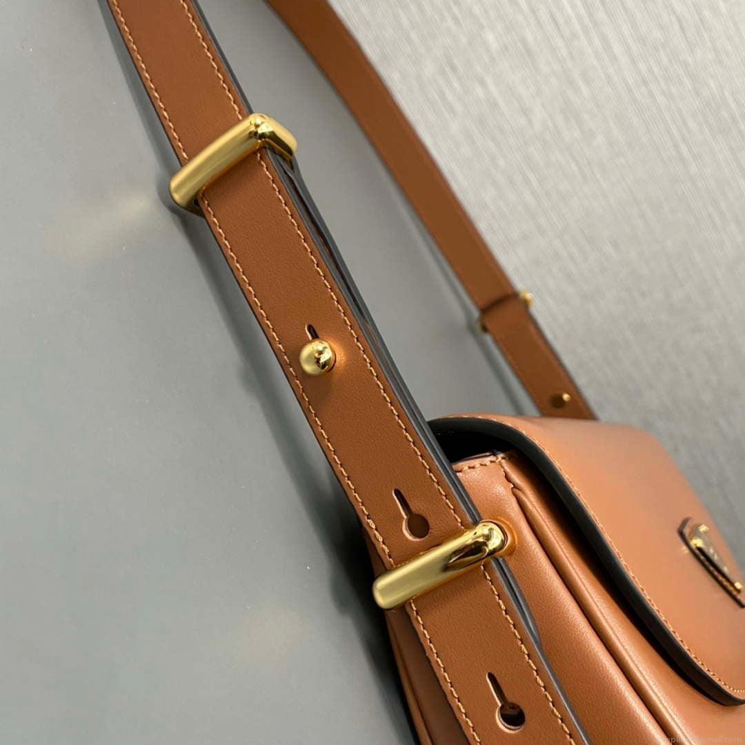 Prada 1BD365 Leather shoulder bag Brown