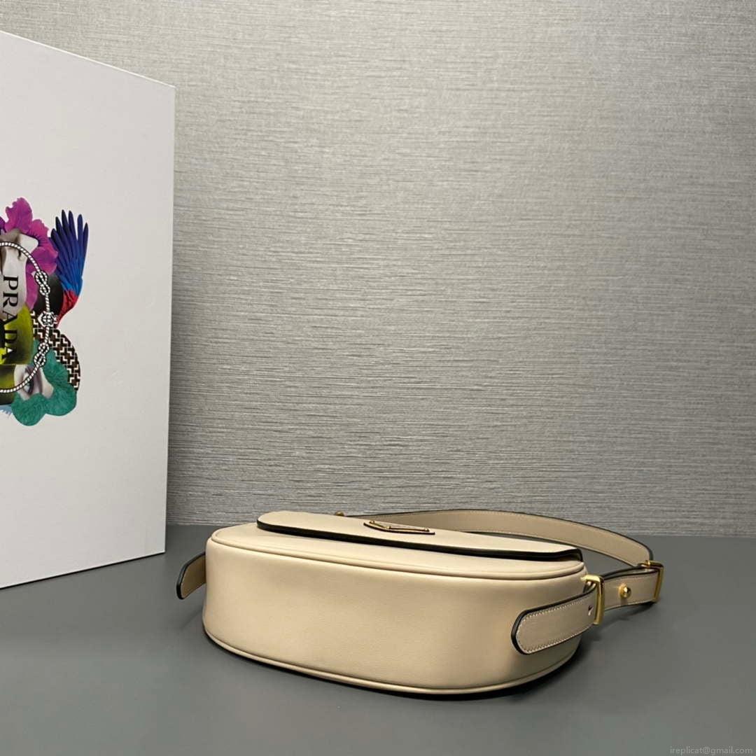 Prada 1BD365 Leather shoulder bag Beige