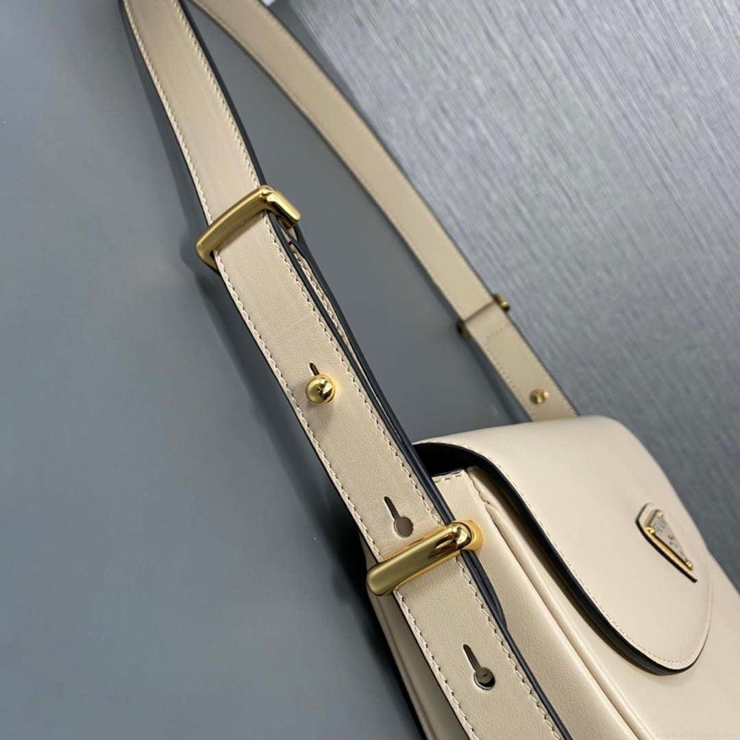 Prada 1BD365 Leather shoulder bag Beige