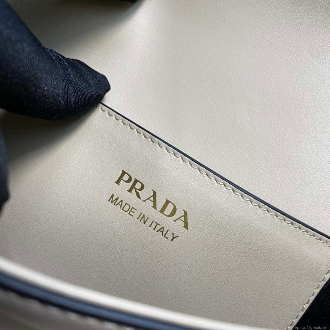 Prada 1BD365 Leather shoulder bag Beige
