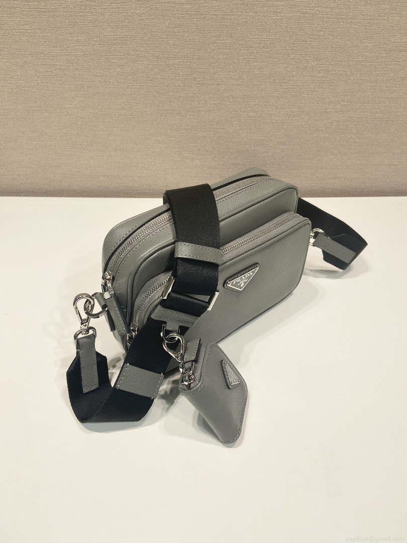 Prada 2VH170 Saffiano leather shoulder bag Gray