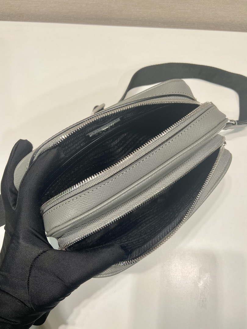Prada 2VH170 Saffiano leather shoulder bag Gray