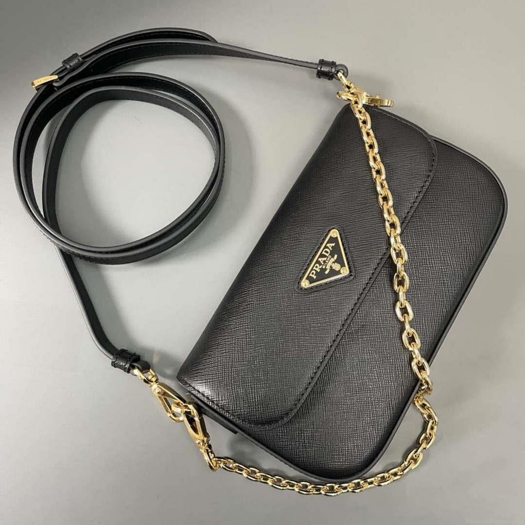 Prada 1BD356 Saffiano leather mini-bag Black