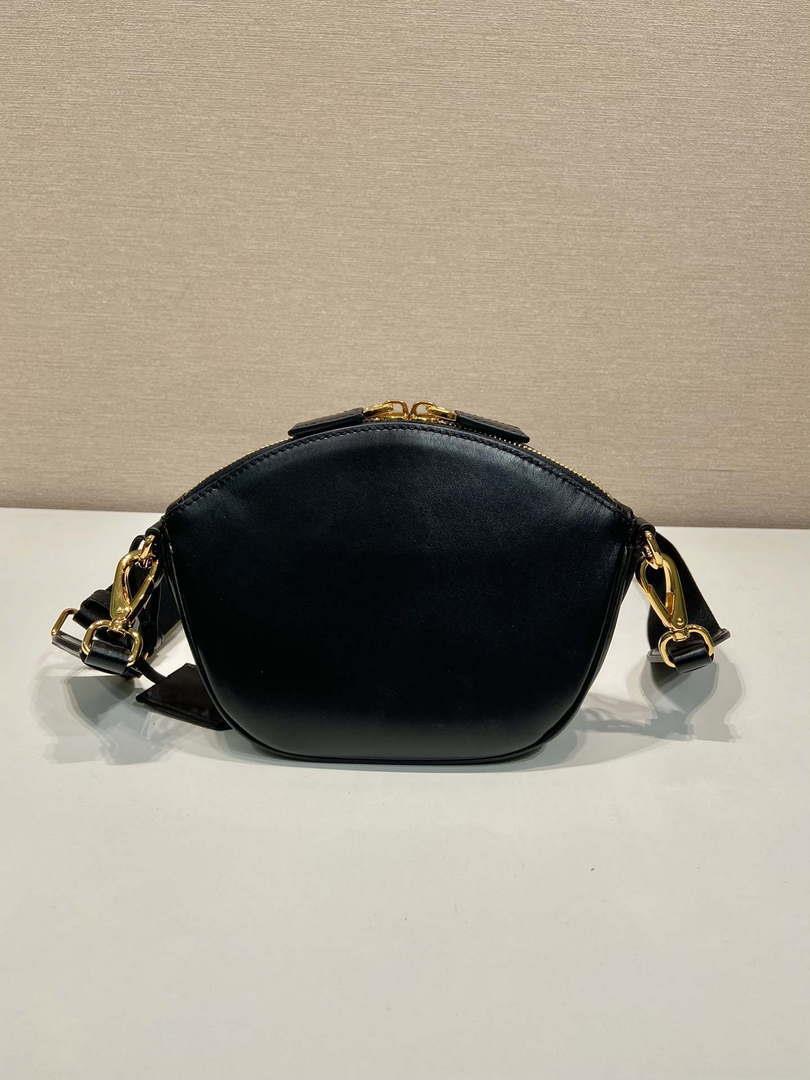 Prada 1BH212 Black Leather Mini Shoulder Bag
