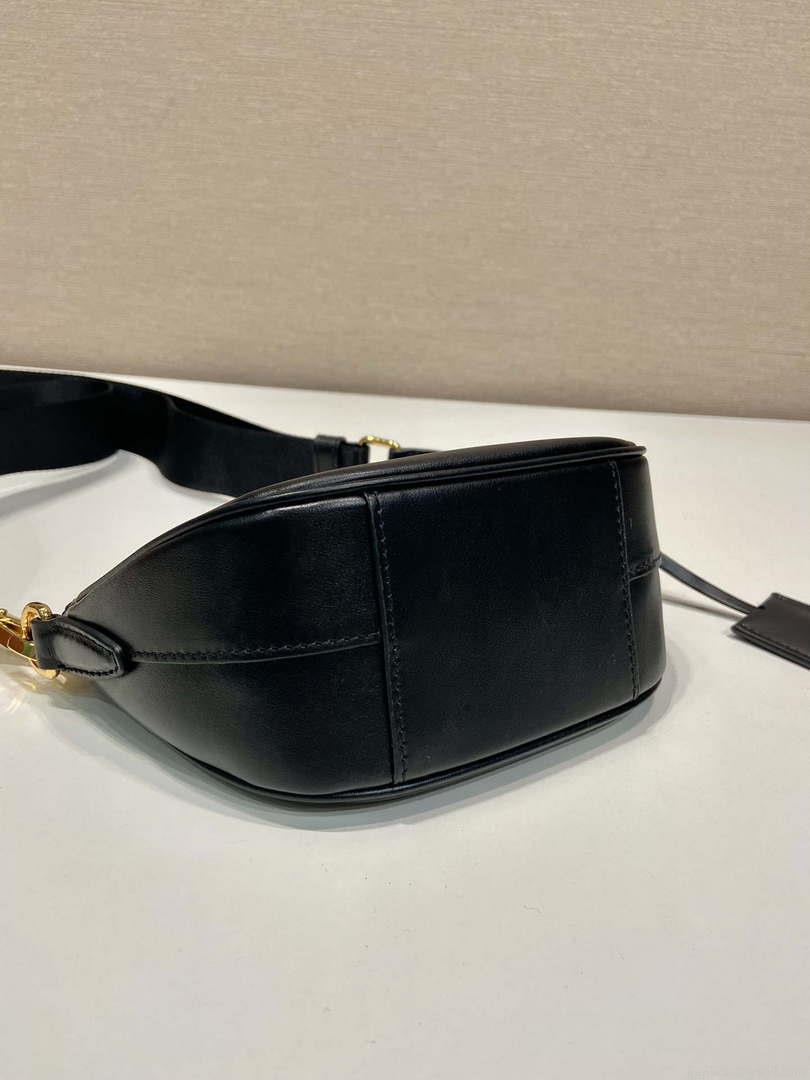 Prada 1BH212 Black Leather Mini Shoulder Bag