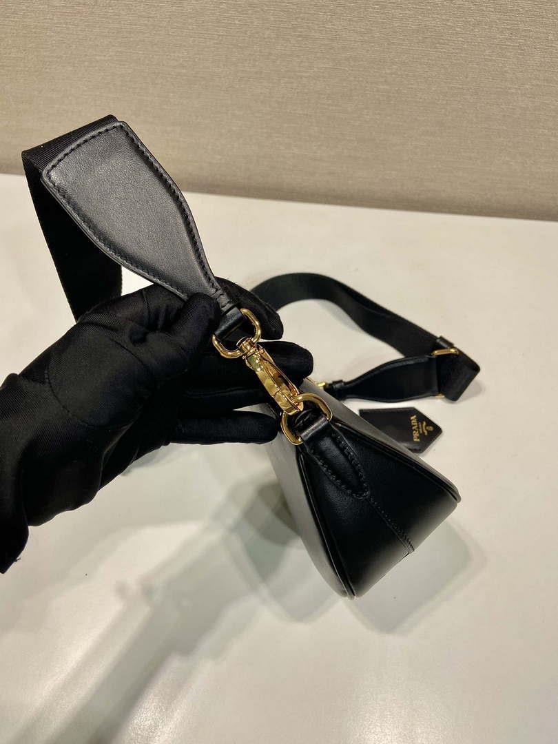 Prada 1BH212 Black Leather Mini Shoulder Bag