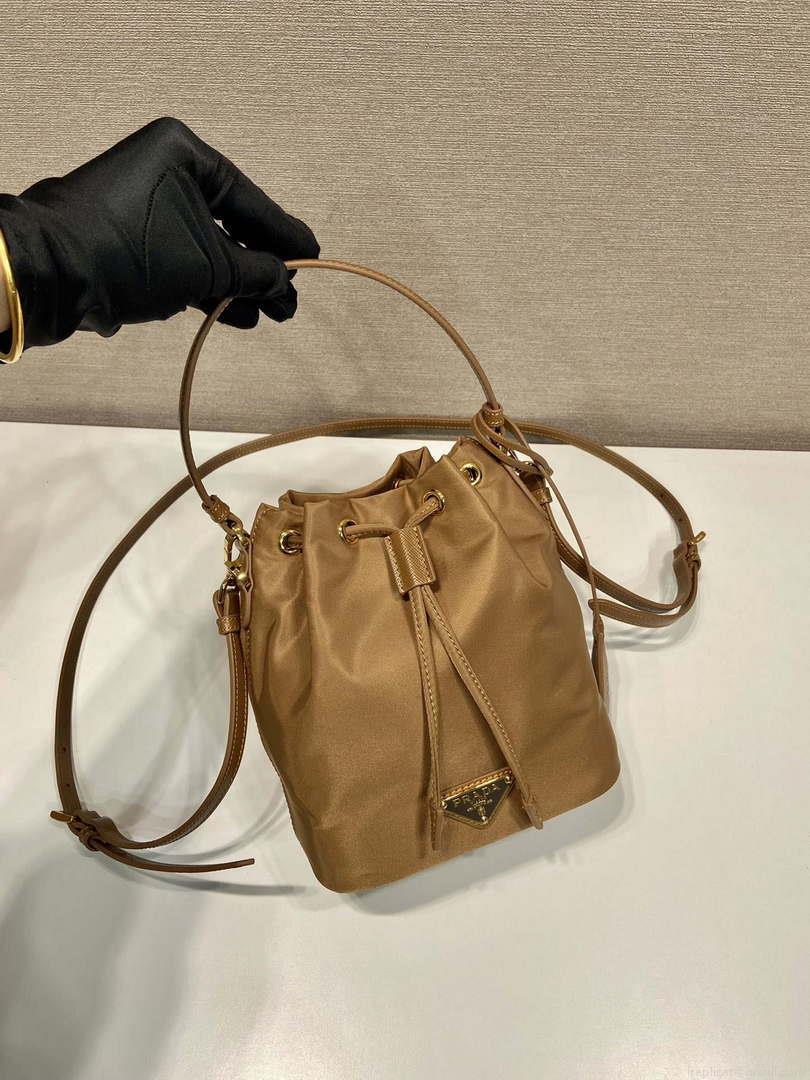 Prada 1BE067 Re-Nylon Satin mini-bag Brown