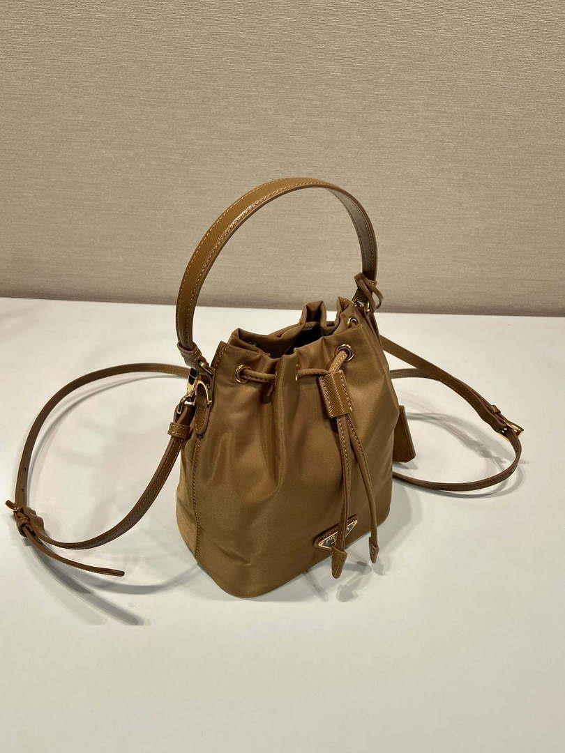 Prada 1BE067 Re-Nylon Satin mini-bag Brown