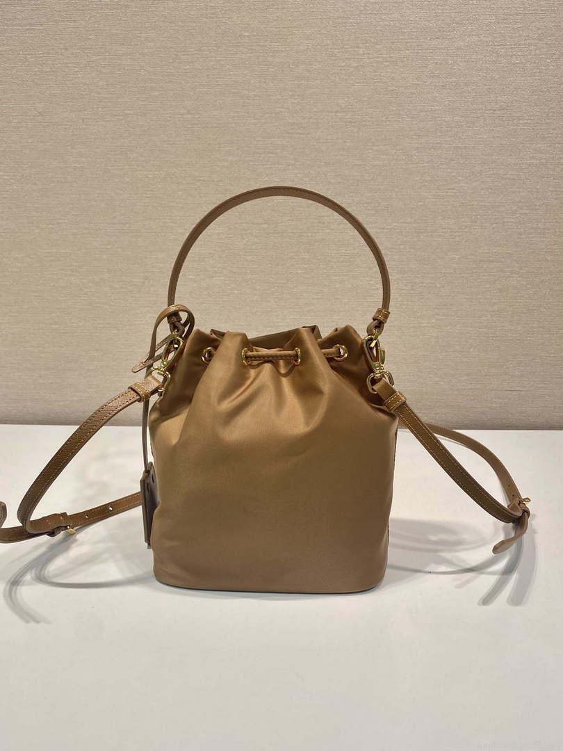 Prada 1BE067 Re-Nylon Satin mini-bag Brown