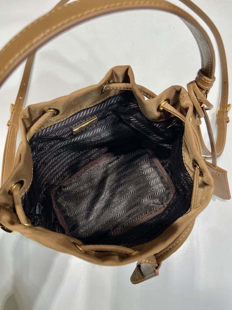 Prada 1BE067 Re-Nylon Satin mini-bag Brown