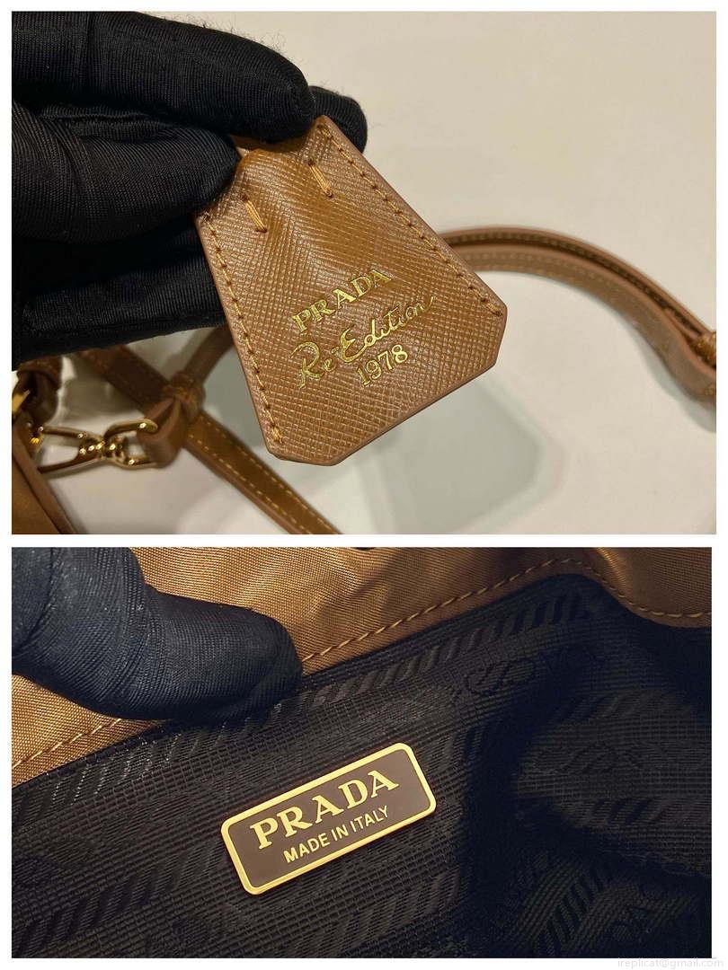 Prada 1BE067 Re-Nylon Satin mini-bag Brown