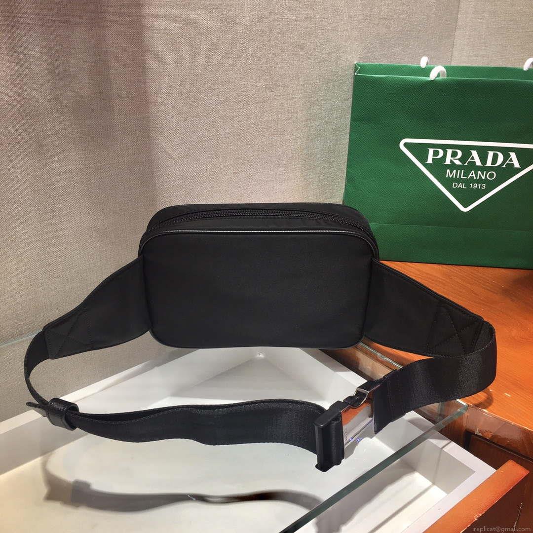 Prada 2VL977 Re-Nylon and Saffiano leather belt bag Black