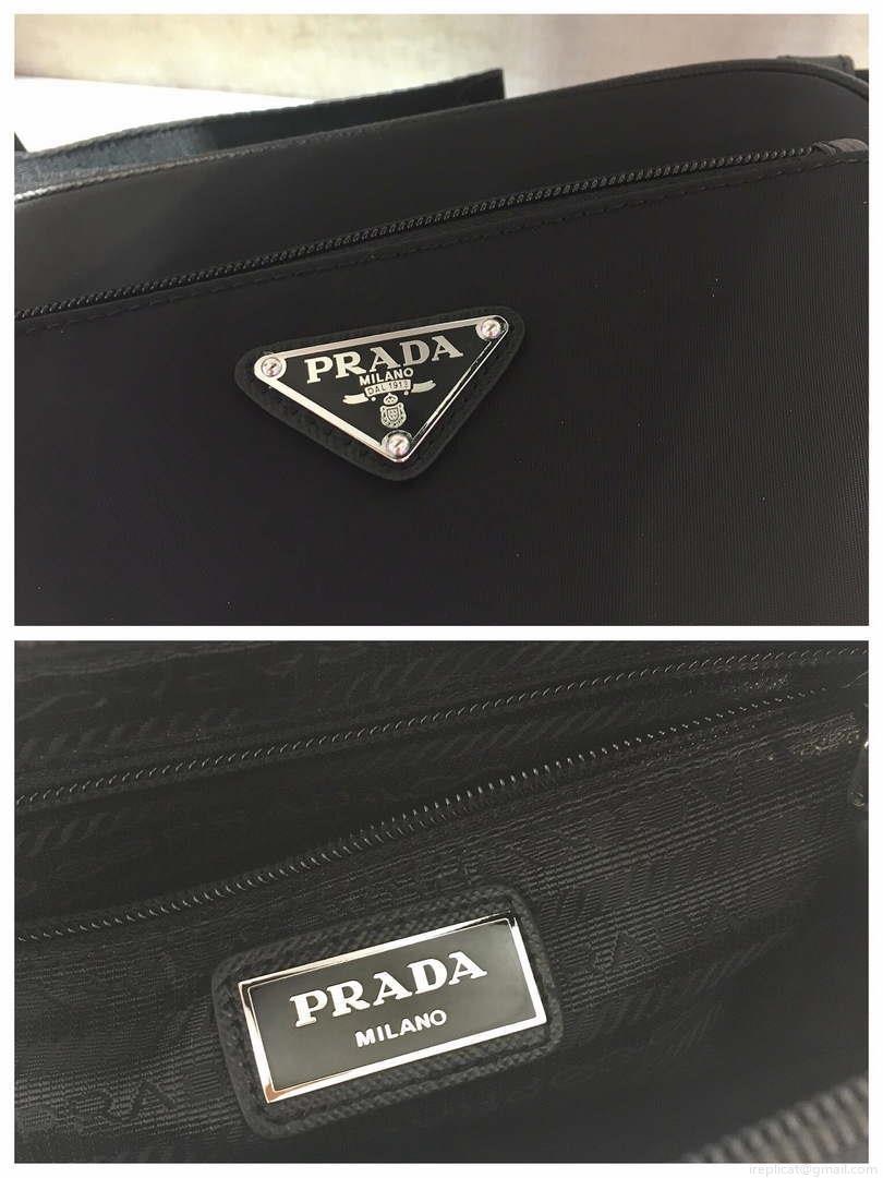 Prada 2VL977 Re-Nylon and Saffiano leather belt bag Black