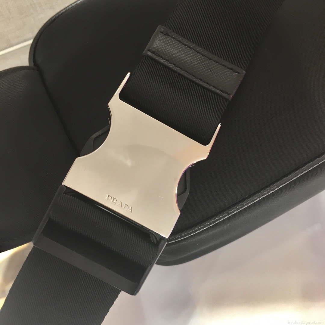 Prada 2VL977 Re-Nylon and Saffiano leather belt bag Black