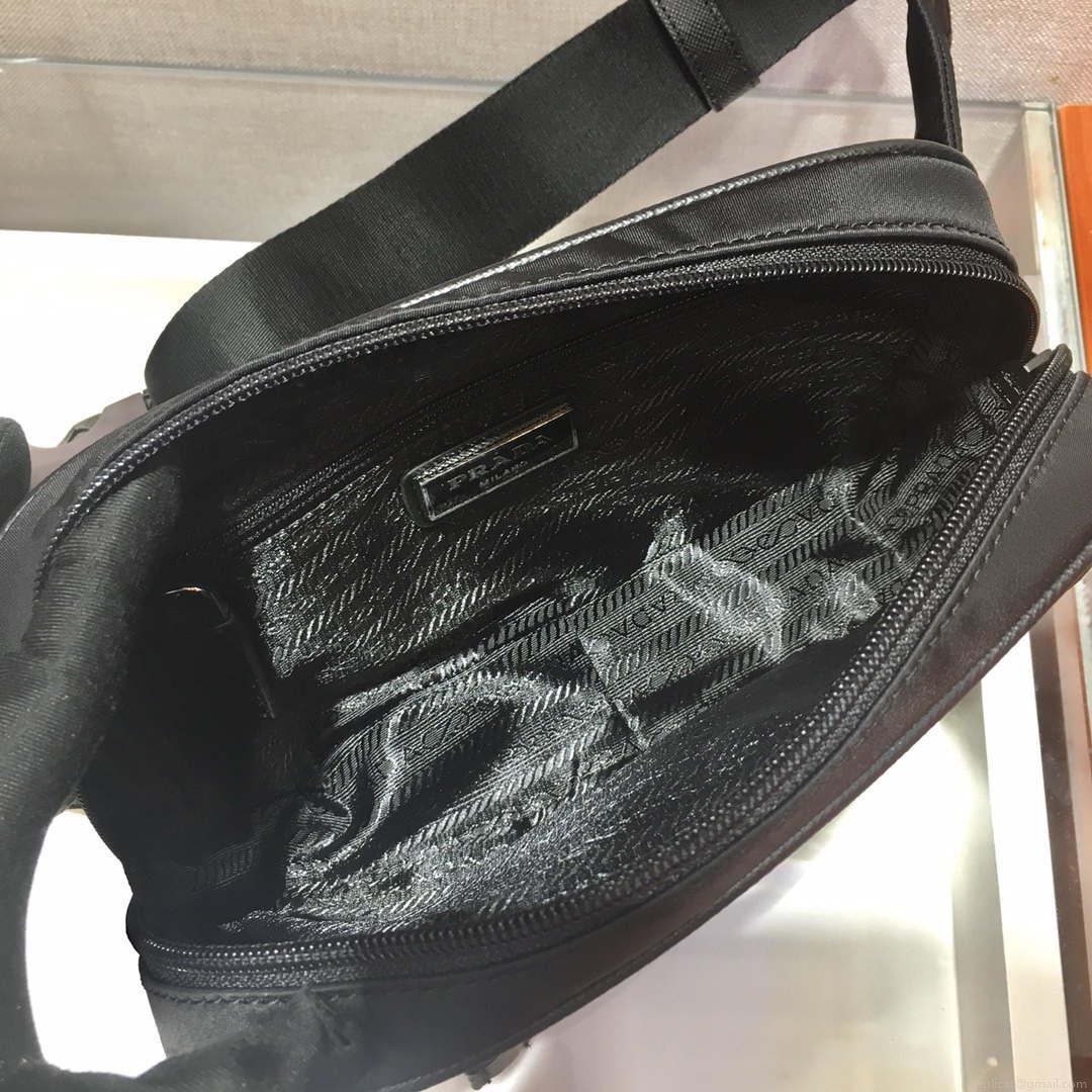 Prada 2VL977 Re-Nylon and Saffiano leather belt bag Black