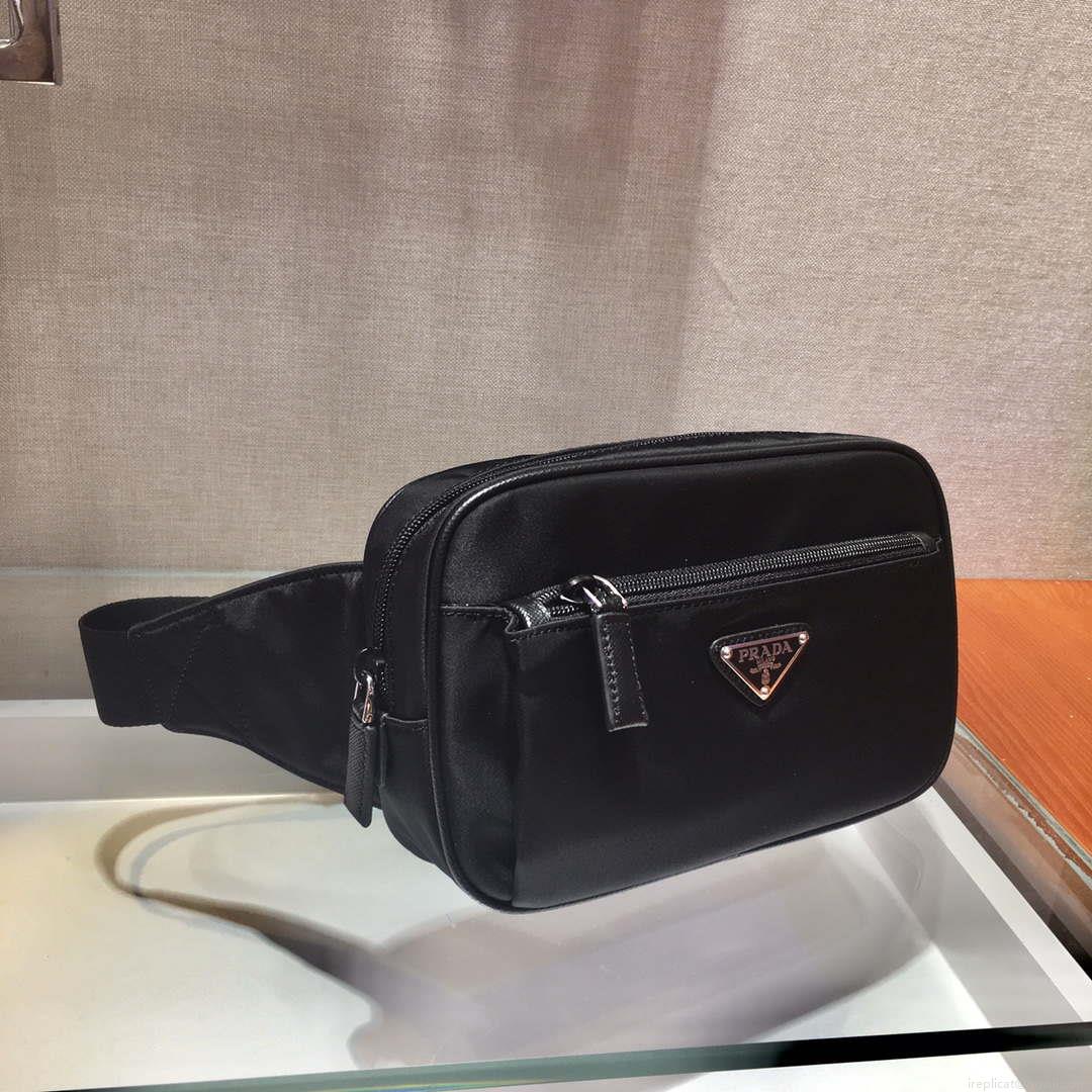 Prada 2VL977 Re-Nylon and Saffiano leather belt bag Black
