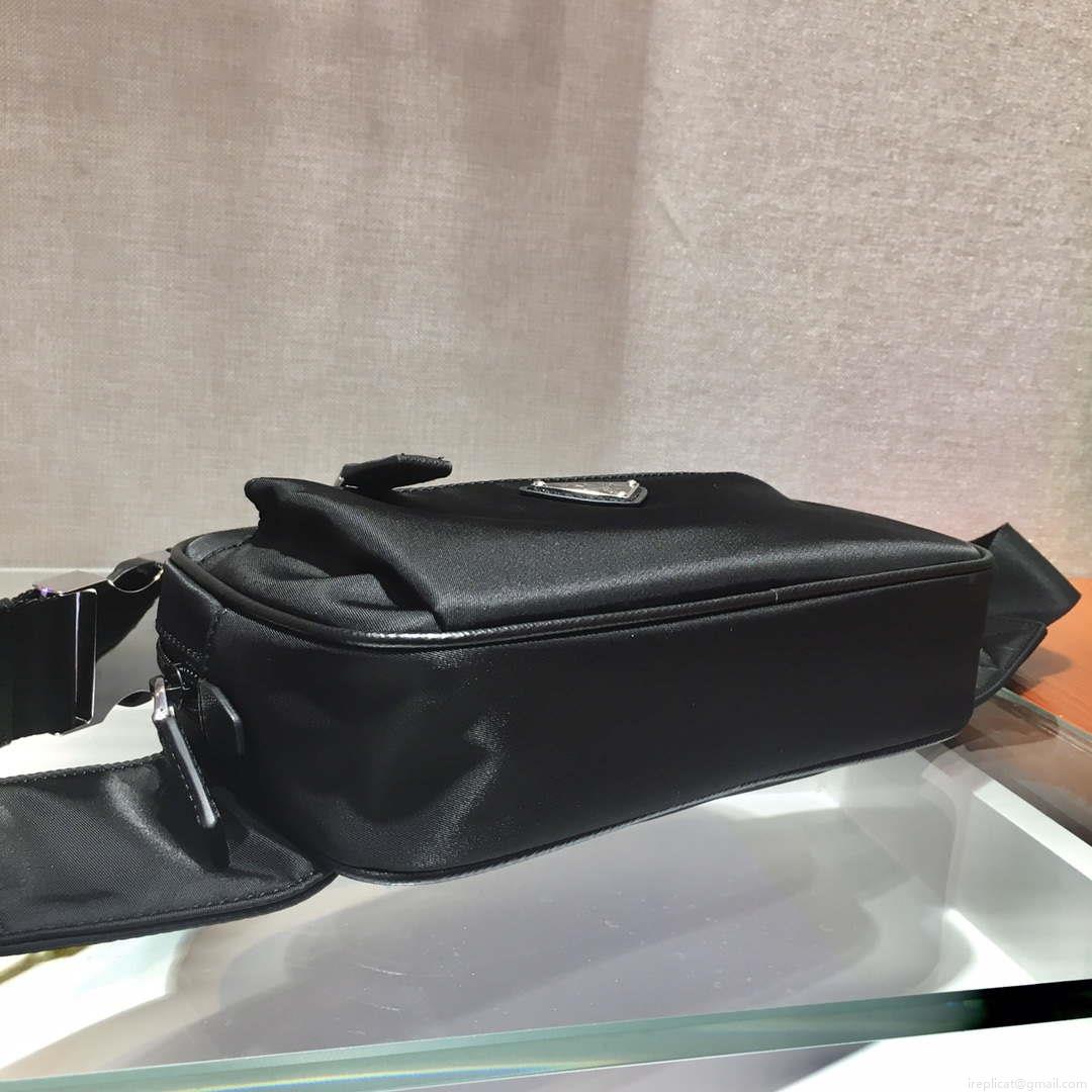 Prada 2VL977 Re-Nylon and Saffiano leather belt bag Black