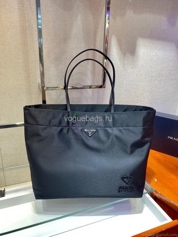 Prada 1BG107 Re Nylon Medium Tote Bag Black