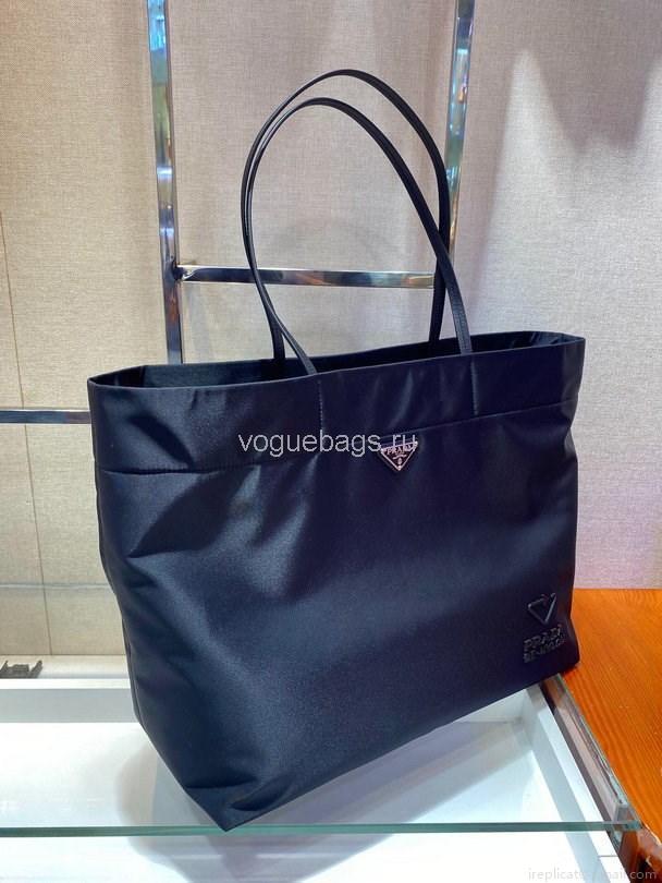 Prada 1BG107 Re Nylon Medium Tote Bag Black