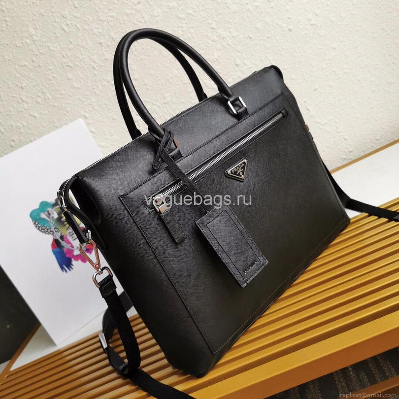 Prada 2VG044 Saffiano Leather Tote Bag in Black