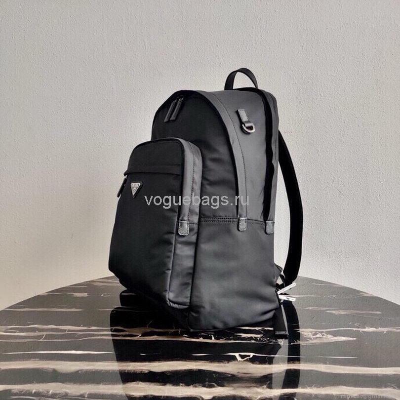 Prada 2VZ048 Nylon And Saffiano Leather Backpack Bag in Black
