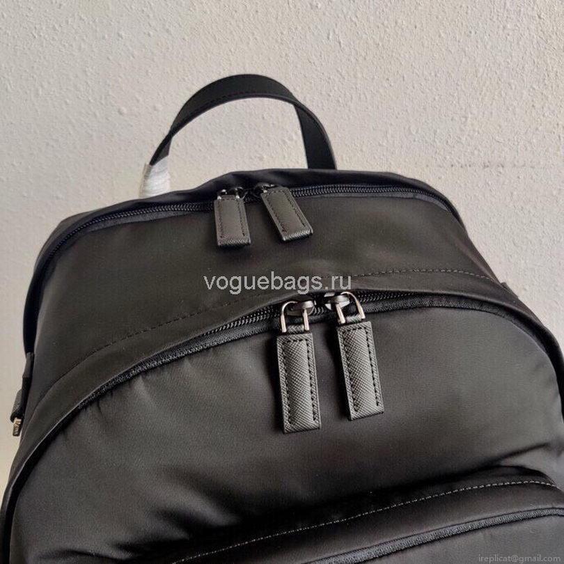 Prada 2VZ048 Nylon And Saffiano Leather Backpack Bag in Black