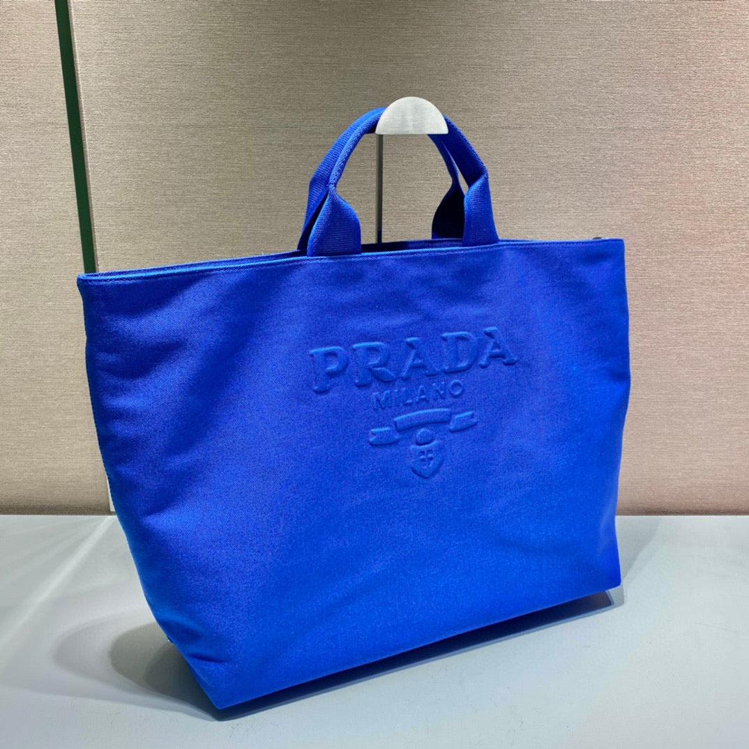 Prada 1BG395 Drill tote Shoulder bag Blue