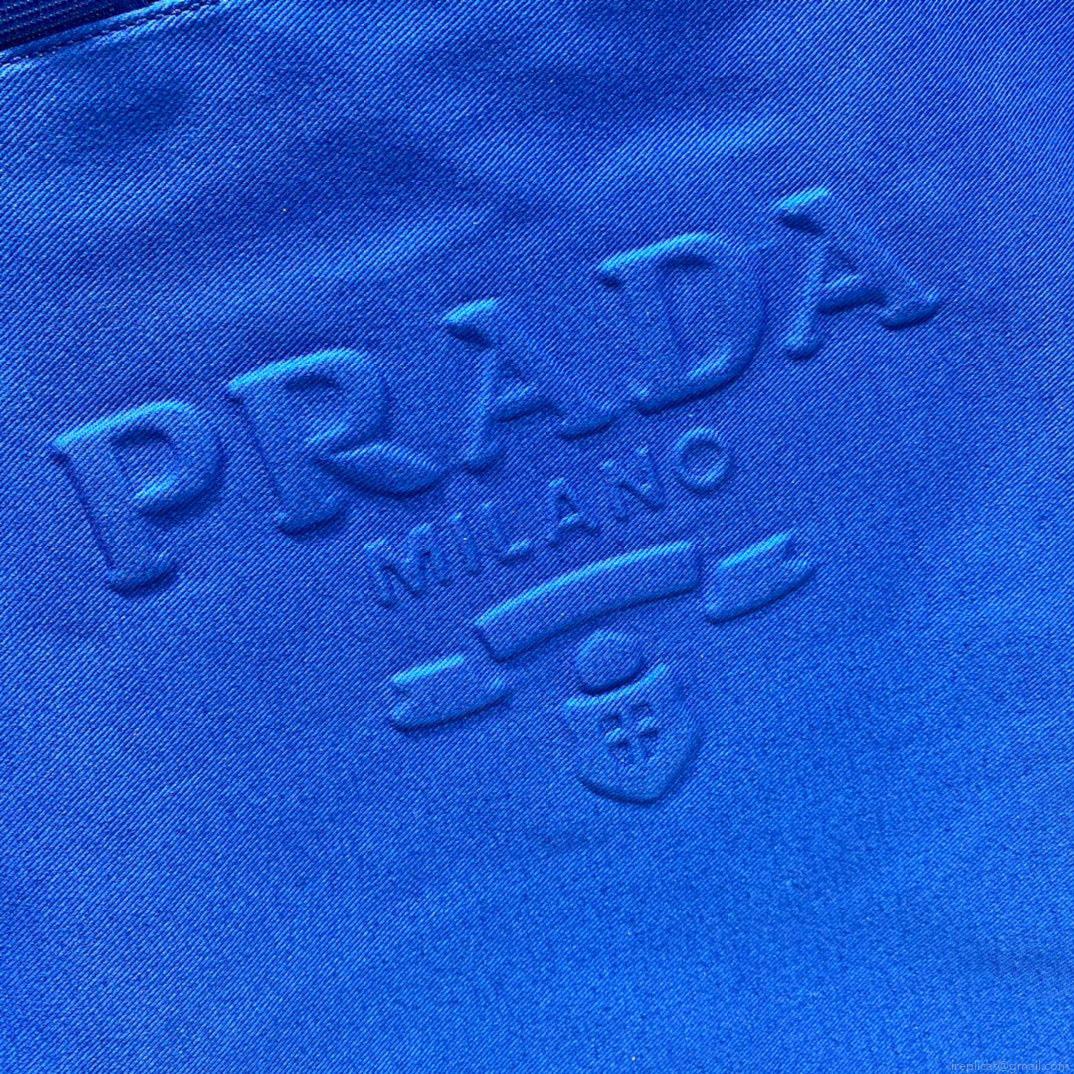 Prada 1BG395 Drill tote Shoulder bag Blue