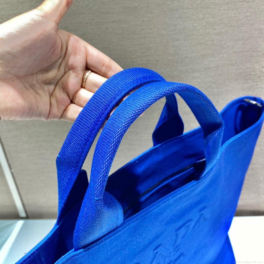 Prada 1BG395 Drill tote Shoulder bag Blue