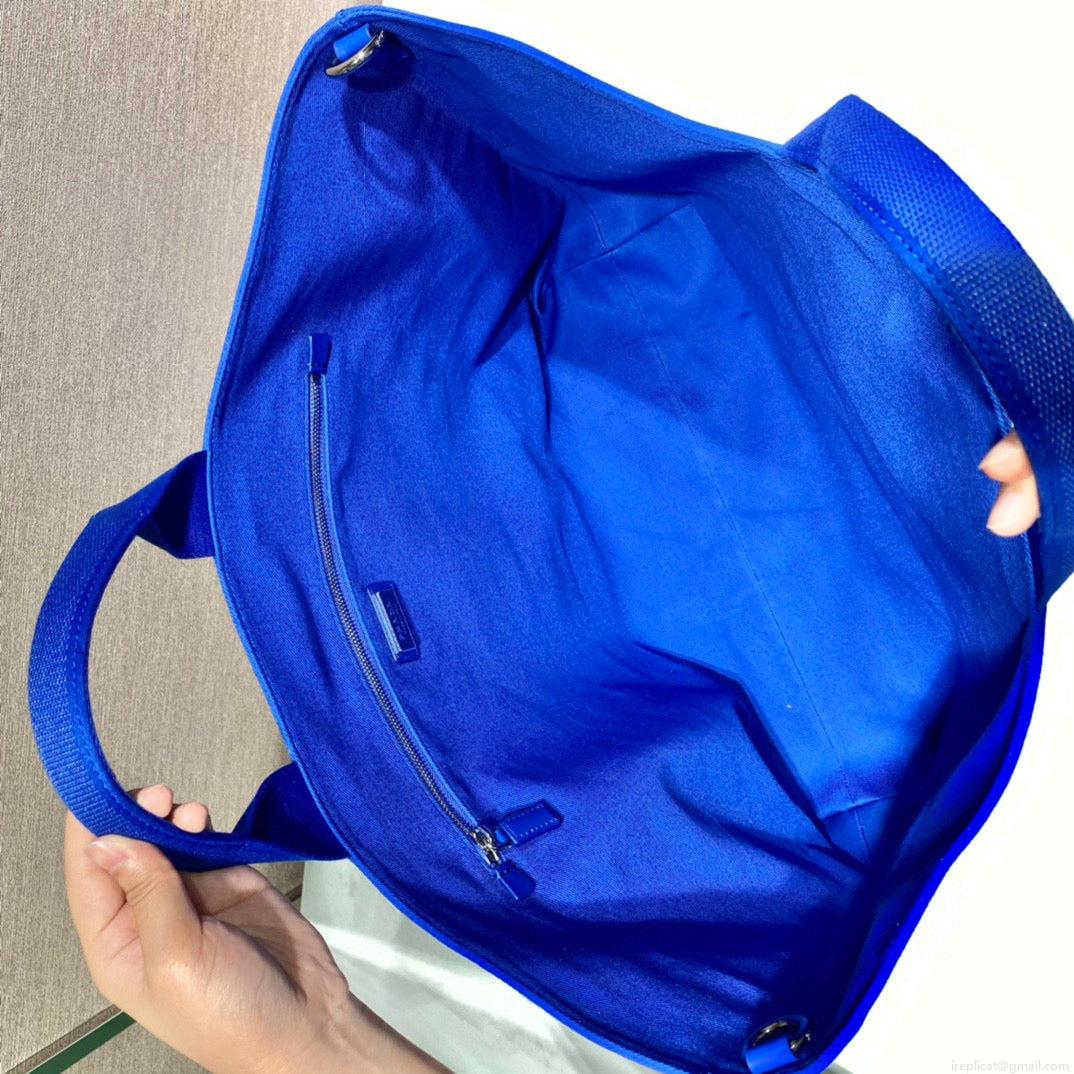 Prada 1BG395 Drill tote Shoulder bag Blue