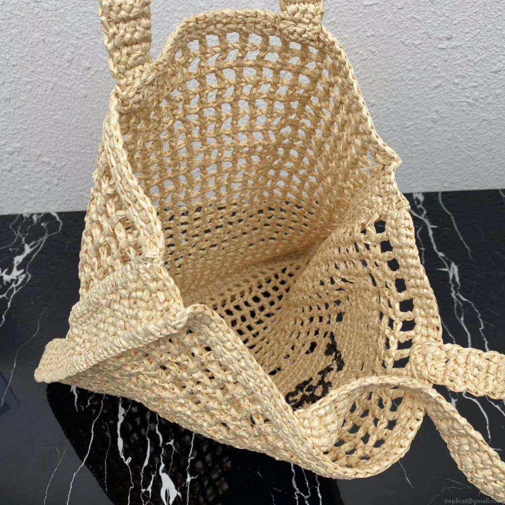 Prada 1BG393 Raffia tote bag Apricot